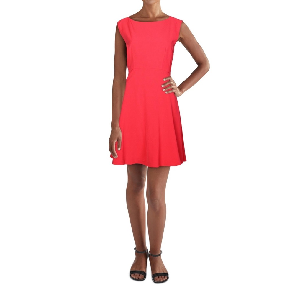 French Connection Dress Ruth fit and flare Watermelon Red US size 8 EUC